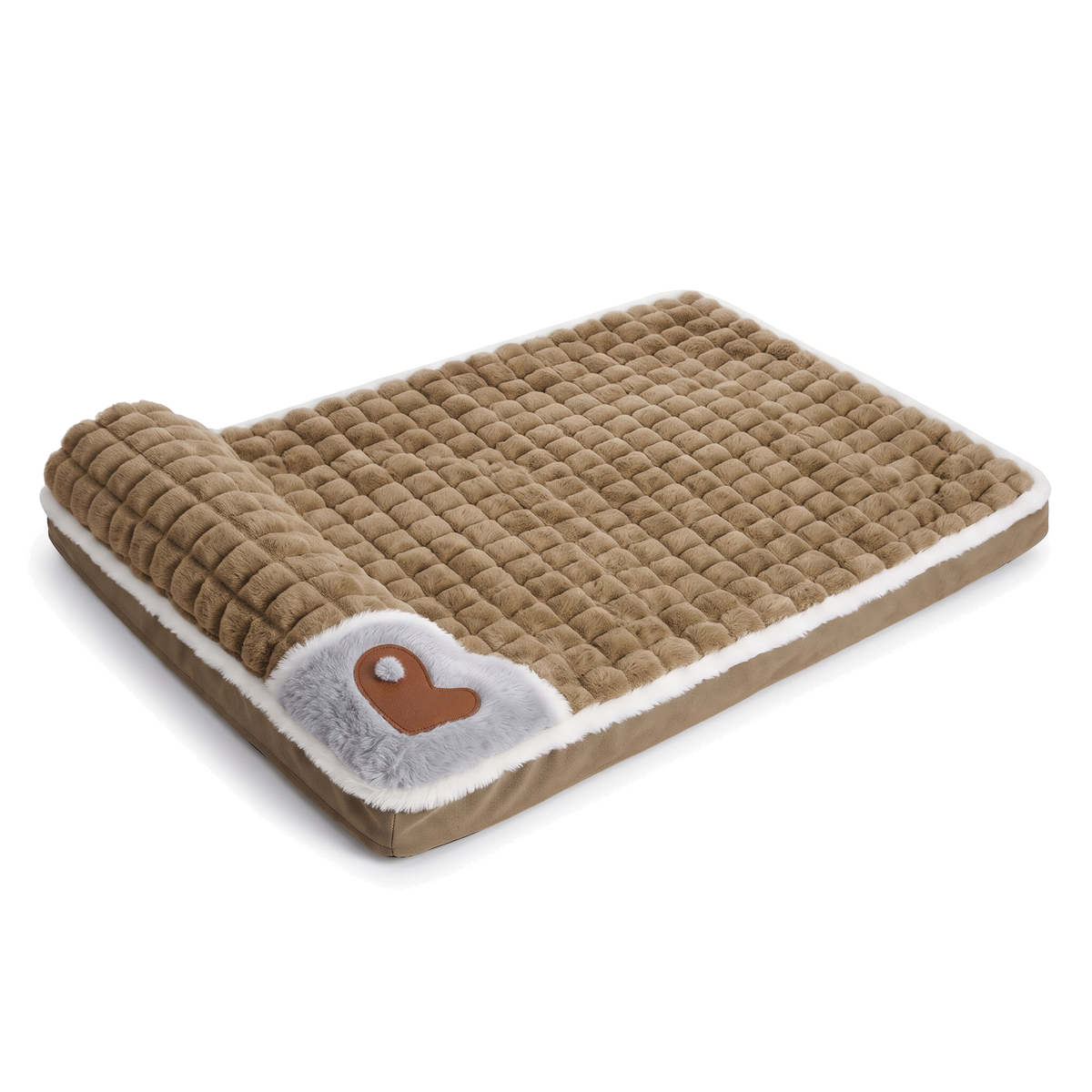 SnugPad cosy dog mat with pillow in Brown