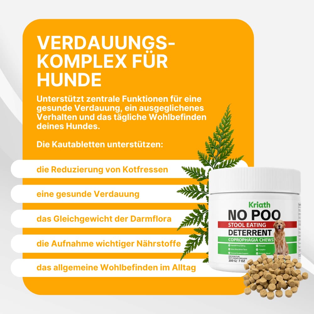 Digestive Complex for Dogs – Chewable Tablets to Stop Coprophagia