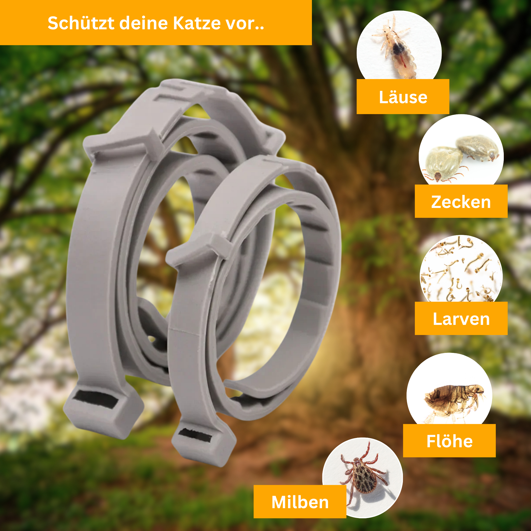 Flea and Tick Protection Collar for Cats