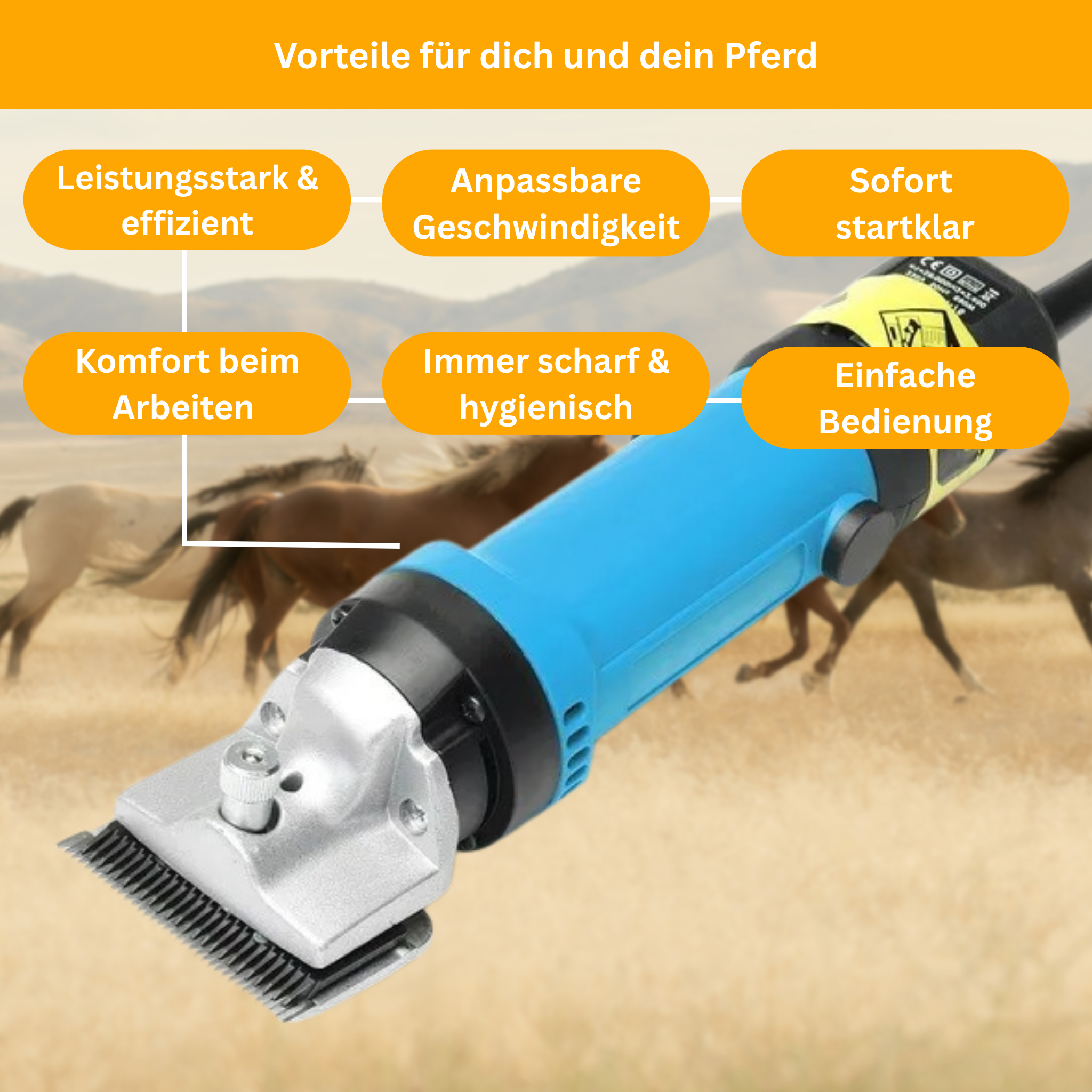 ShearPro – 690W Schermaschine für Pferde