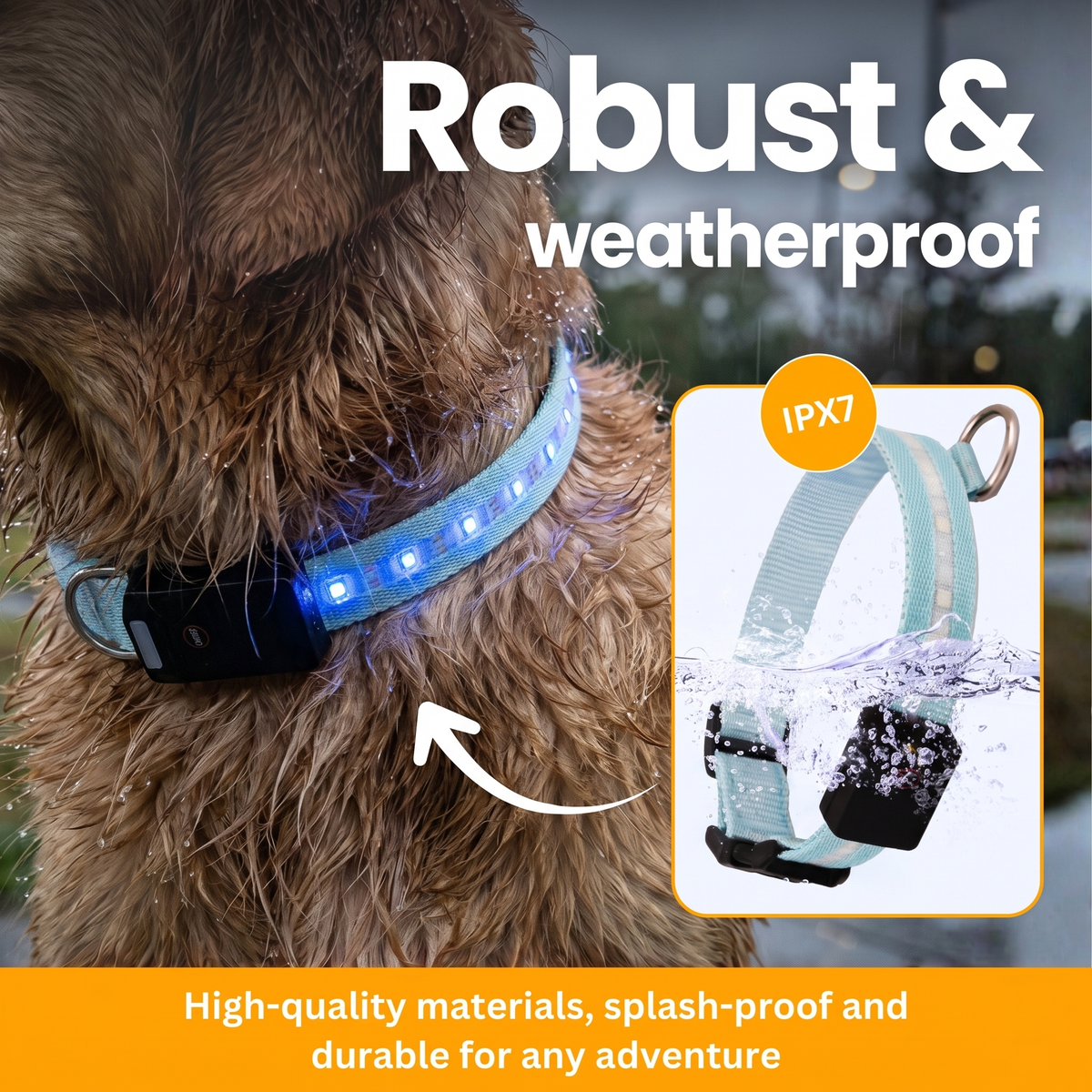 [en] LED Light-Up Collar Pro – Robust & weatherproof